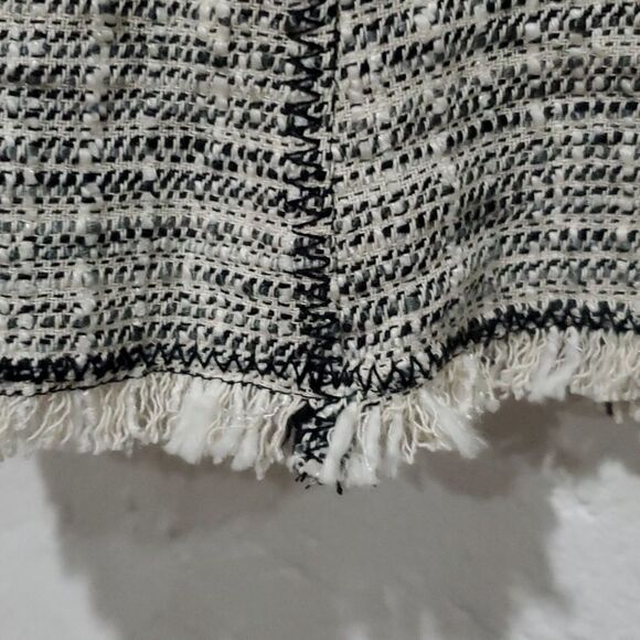 Limited Midi Skirt in Black & White with Fringe Size 2 - Picture 3 of 13
